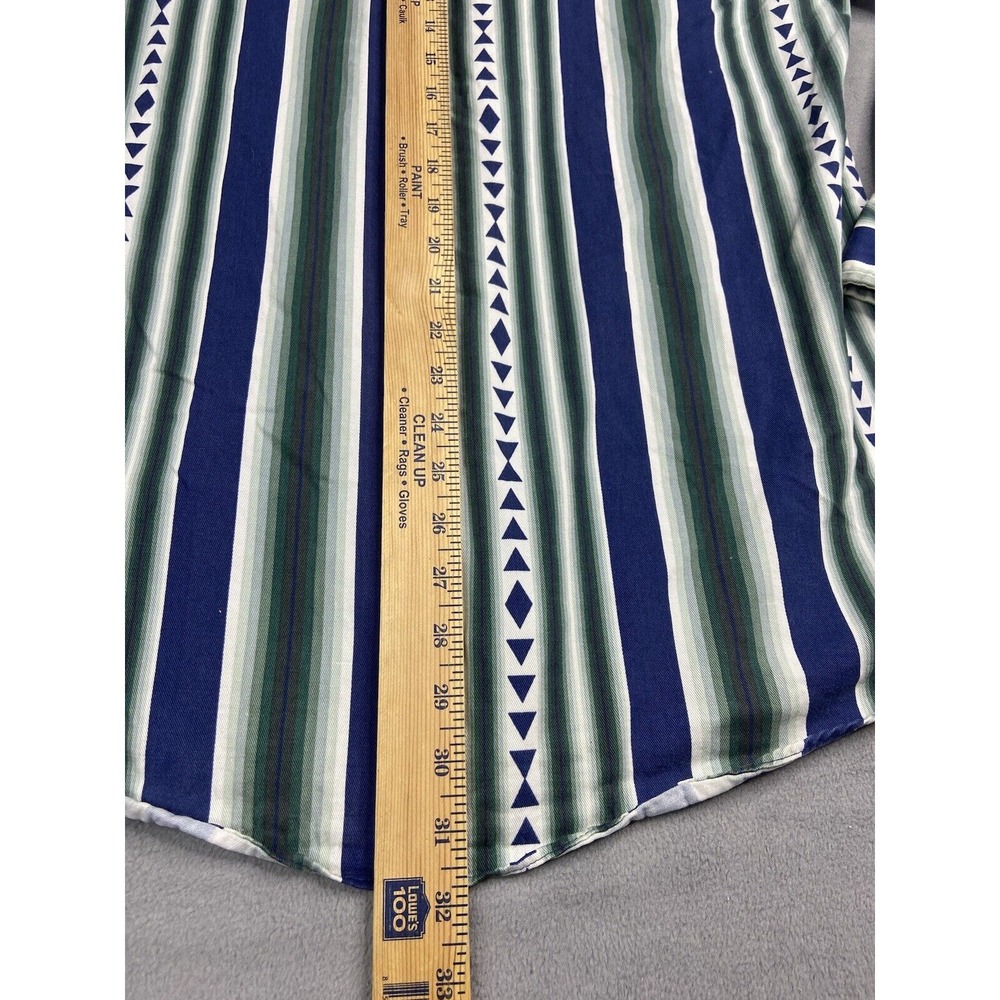 Vintage Roper Shirt Men XL Green Stripe Western Cowboy Heavy Brushpopper Pearl - Picture 8 of 10
